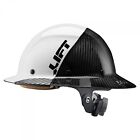 Lift Safety Dax 50/50 Carbon Fiber Full Brim Hard Hat White-Black (New Blemished