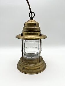 Vintage Brass Nautical Maritime Port Lantern Ship Electric Lamp Works Tested