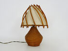 Louis Sognot Bedside Lamp, Rattan Table Lamp, Bamboo
