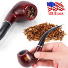 Durable Wooden Wood Smoking Pipe Tobacco Cigarettes Cigar Pipes Enchase Gift USA