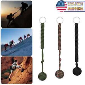 US Keychain Monkey Fist Black Strength with Steel Ball Outdoor Hiking Paracord