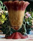 Vintage Hull Woodland Vase USA Made Art Pottery Floral 108 Burgundy Green Brown