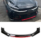 For Kia Forte UNIVERSAL Front Bumper Lip Spoiler Splitter Glossy Black Red (For: 2022 Kia Rio)
