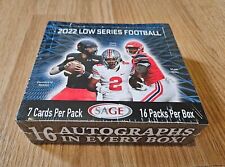 2022 Sage Low Series Football Cards Sealed Hobby Box - 16 Autographed Cards NFL