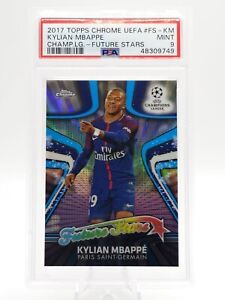 2017 Topps Chrome UEFA Champions League Future Stars Kylian Mbappe PSA 9 #FS-KM