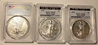 Lot of 3 US American Silver Eagle $1 PCGS MS69/70, 2016, 2020, 2020