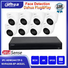 Dahua 8CH CCTV System DHI-NVR4208-8P-4KS2/L 4MP MIC IP Camera IPC-HDW2441T-S Lot