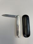 Vintage Gentleman's Pocket Knife Stainless Steel W/ Sheath “Call Before You Dig”