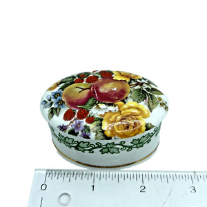 New ListingVtg Crownford Giftware Corp Fine Bone China Trinket Box Oval Ivy Floral England