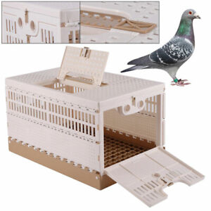 Bird Cage Pigeon Carrier Box Portable Folding Plastic Poultry Pet Training Cage