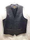 Scully Vest Black Soft Touch Genuine Leather Lined Western Biker Men's 44/Large