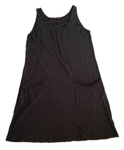 FRESH PRODUCE Medium BLACK DRAPE Cotton Jersey Tank Dress $65.00 NWD M