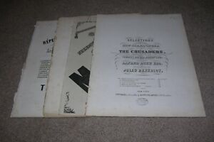 4 Antique Sheet Music c.1860's-1880's Opera The Crusaders, Mascot