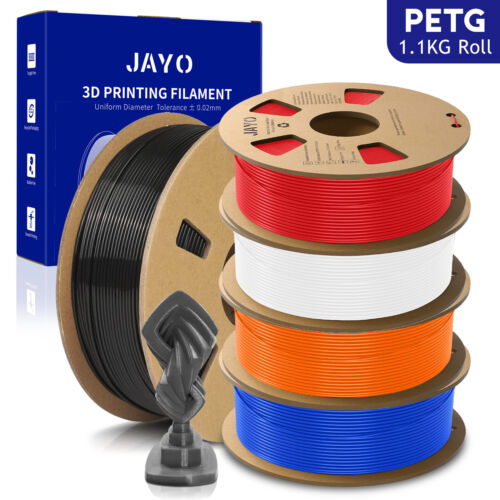 JAYO 1.1KG PETG 3D Printer Filament 1.75mm High Stability Clog-Free Multicolor