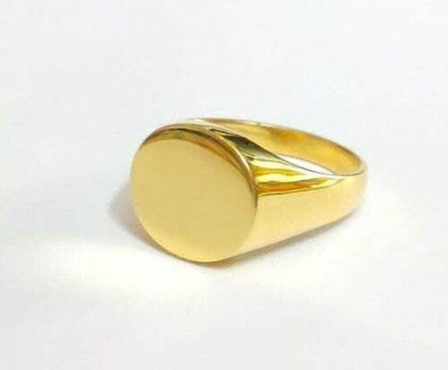 Solid 18K Yellow Gold Signet Ring Men Pinky Ring Solid 18K Yellow Gold Ring