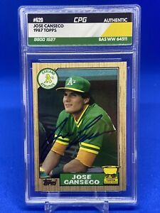 Jose Canseco Signed 1987 Topps Gold Cup #620 Oakland A’s, AUTO BGS CPG Beckett