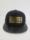 SWAG Gold Logo Hip Hop Snapback Black Baseball Hat  New Without Tags