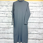 J. Crew Women's Long Sleeve Cotton Turtleneck Grey Sweater Dress [Size Medium]