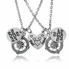 925 Sterling Silver Charms Fashion Jewelry Love Heart Best Friends Necklace 2pcs