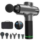 Percussion Massager Gun Deep Tissue Handheld Cordless Rechargeable 6 Heads NEW