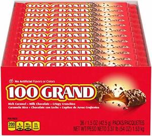 100 Grand Milk Chocolate Halloween Candy Bars, Full Size Bulk Individually