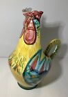 Hand Painted Ceramic Rooster Pitcher From Italy