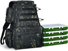 Trout Tackle Backpack 2 Fishing Rod Holders with 4 Tackle Boxes