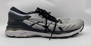 Asics Mens Size 11.5 Gel Kayano 24 Running Shoes Silver And Black T749N Sneakers