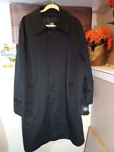 William Wallace Professional Long Black Pilot Trench Coat Size 44R