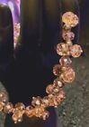 Pink Rose Crystal Bead Stretch Bracelet Fits up to 8