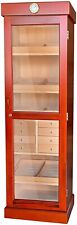 Quality Importers 3000 Cigar Tower Cabinet Humidor, With Drawers , Cherry