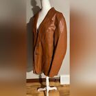 Reed Men’s Vintage Leather Coat, Size 50L - Camel Elegance, EVC