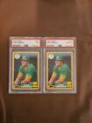 Investor Lot Of (2) 1987 Topps #620 Jose Canseco A's PSA 7&8