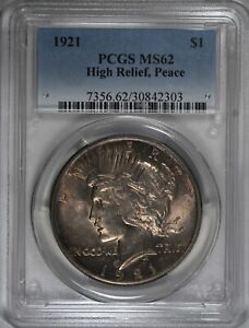 1921 P Peace Silver Dollar PCGS MS-62 Peace Strong Strike
