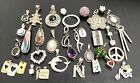 Vintage-Now Pendant Lot 925 Moonstone Onyx Mother Of Pearl CZ 30+ All Wear