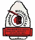 VINTAGE INDIAN MOTORCYCLE PORCELAIN SIGN DEALERSHIP MOTOR BIKE HARLEY GAS OIL