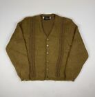 Vintage 1960s 60s Shaggy Mohair Virgin Wool Blend Knit Cardigan Sweater