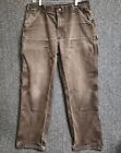 Carhartt Double Knee Pants Mens 36x31 Brown Thrashed Painter Construction USA