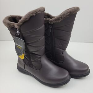 Khombu Carly Boots Women's Size 9 Wide Winter Warm Mid-Calf Zipper Tall Faux Fur
