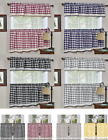 Country Farmhouse Plaid Kitchen Curtain Tier & Valance Set - Assorted Colors