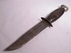 Vintage Hand Made Hunting Combat Knife Carbon Steel Leather Handle