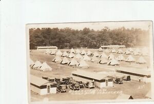 Virginia Beach VA  RPPC  CAMP BYRD   Birds Eye View  Tents, Old Cars - ca. 1920s