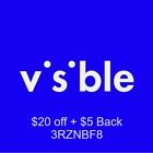 Visible Get $20 Off + $5 ,Mobile promotion Referral Code 3RZNBF8