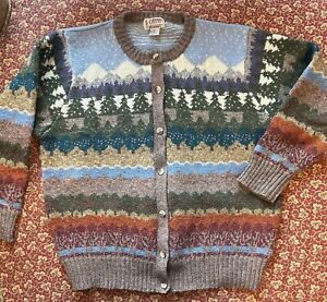 Orvis Sweater Women 44 Wool Cardigan Jumper Vintage Nature Fisherman Granny