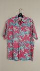 Vintage Cooke Street Angel Fish Coral Reef Pink/Blue Hawaiian Shirt Size Small.