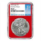 2020 $1 American Silver Eagle NGC MS69 FDI First Label Red Core