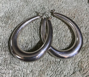 Vintage Silver plate Hoop Earrings