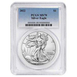 2022 $1 American Silver Eagle PCGS MS70 Blue Label