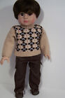 Brown Cargo Pants Argyle Sweater Doll Clothes For 18 American Girl & Boy (Debs*)