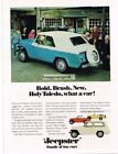 1967 Jeep Jeepster Blue Convertible Vintage Print Ad